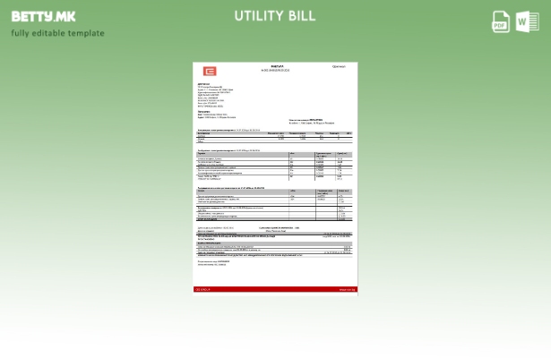 модерен стил Бугарски шаблон за комунални сметки за електрична енергија